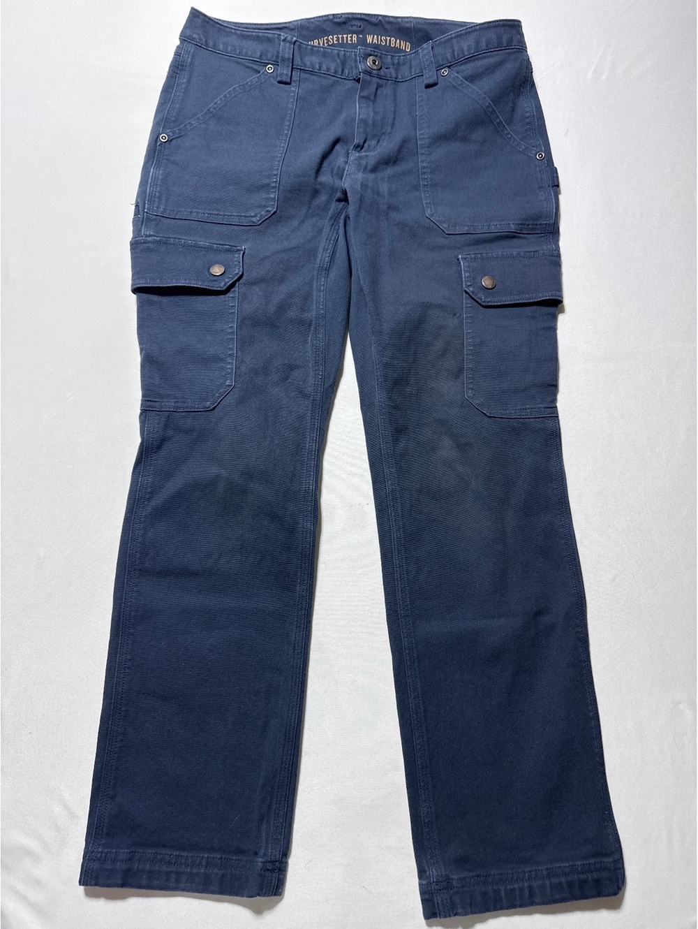 Duluth Trading Curvesetter Waistband Navy Cargo Pants Size 6